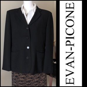 EUC WOMENS EVAN PICONE BLACK CAREER BLAZER